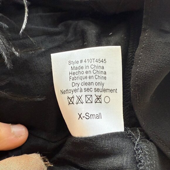 Anthropoloogie Deletta Black Textured Short Sleeve Top Feather Hem - Picture 7 of 8